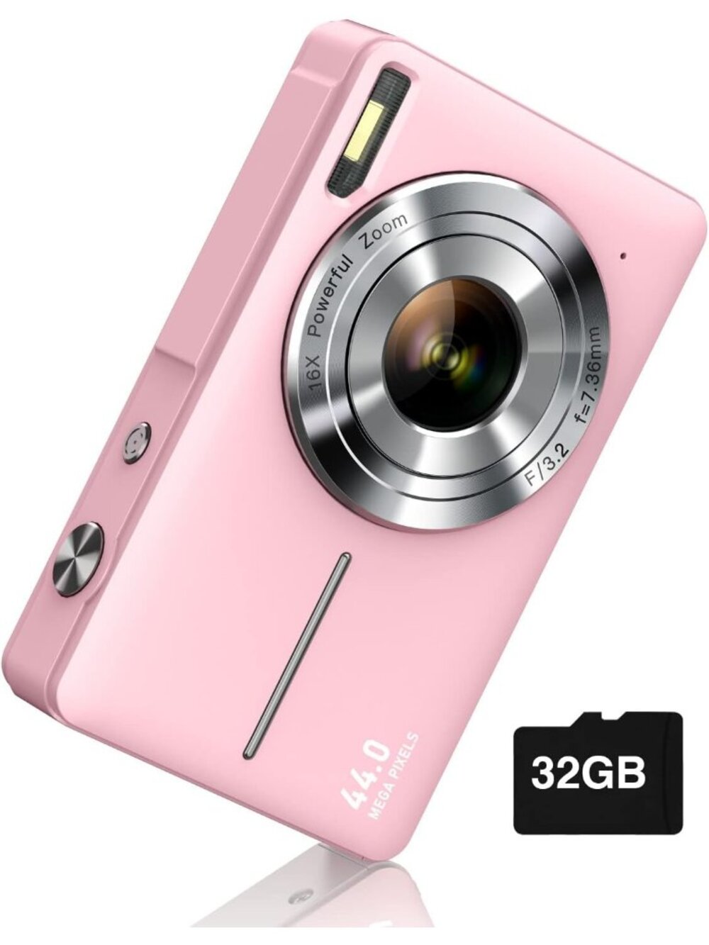 New Digital Camera FHD 1080P with 32G Card 16X Zoom Easy for Kids Pink